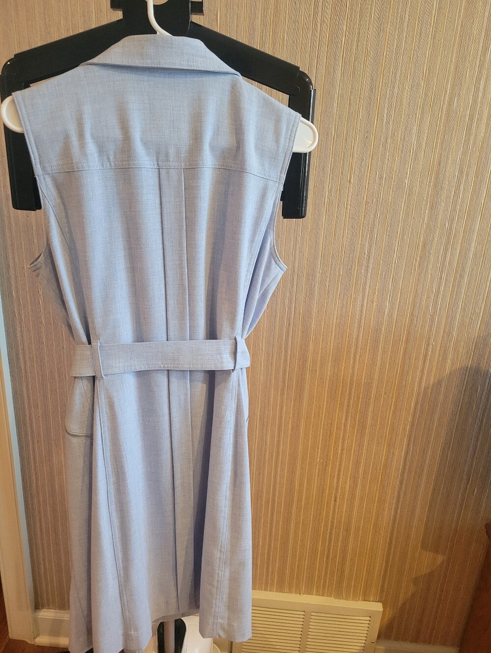 Calvin Klein Sleeveless Zip Front Midi Dress in Light Blue Size 10 - Picture 2 of 11